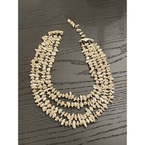 Vintage 4 Strand Necklace with Gold Seed Spacer‎ Beads